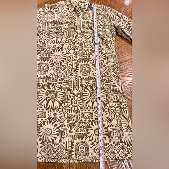 Vintage 60s mid century MCM Twiggy shift mini dress aztec John Meyer of‎ Norwich - Picture 13 of 16